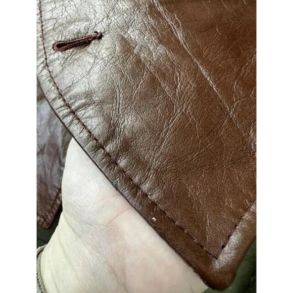 Vtg 70s Pioneer Leather Vest Mens Sz S Western Cowboy Equestrian Button Down​​​ - Picture 11 of 11